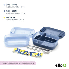 Ello lunch stack removable divider for flexible portions