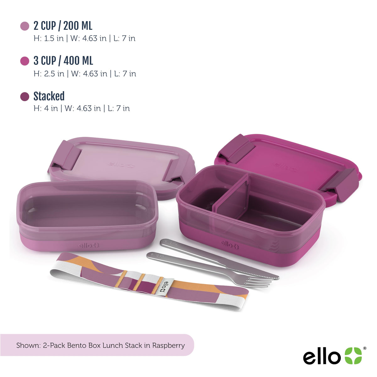Ello Lunch Stack removable divider enabling easy meal organization