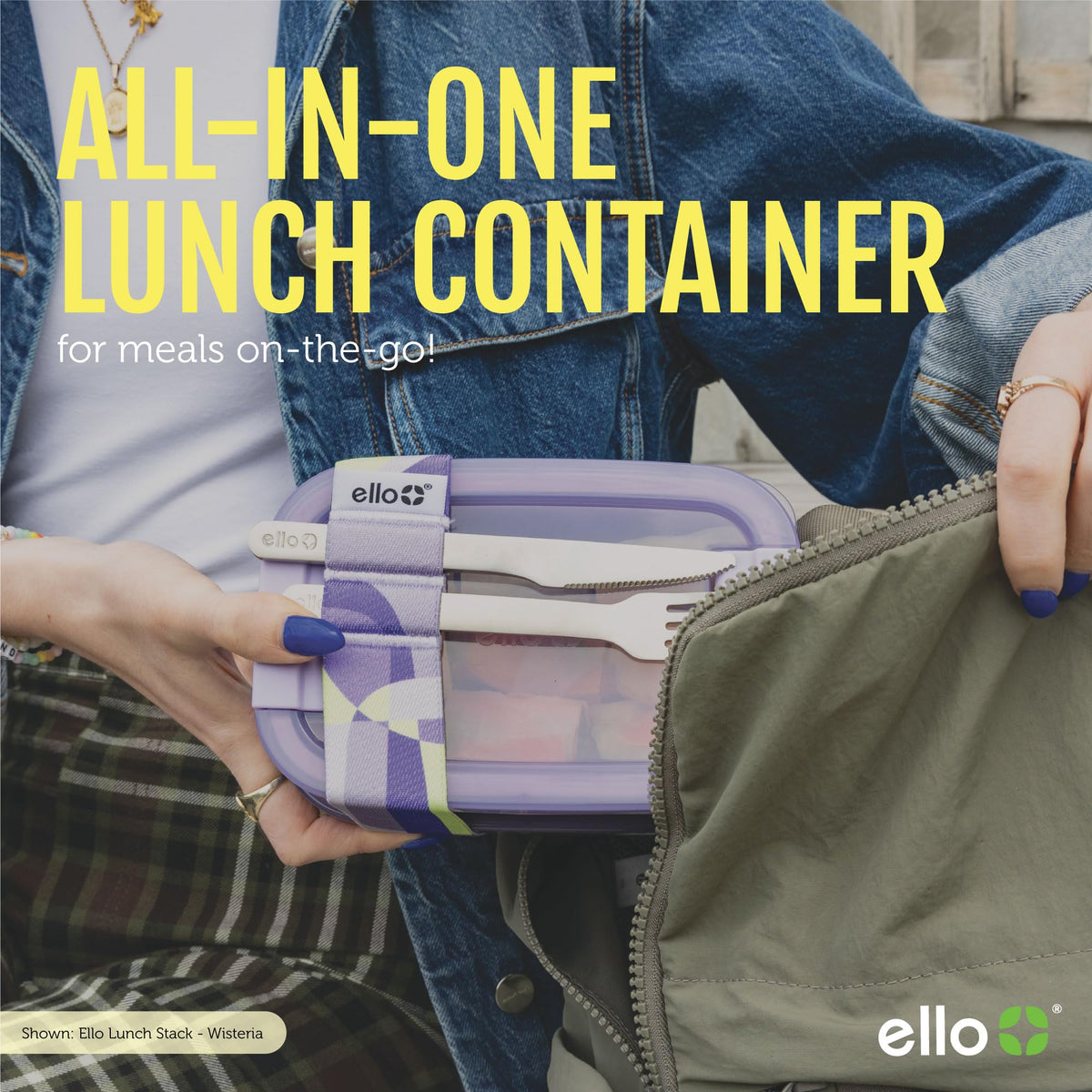 Ello lunch stack stainless steel utensils included