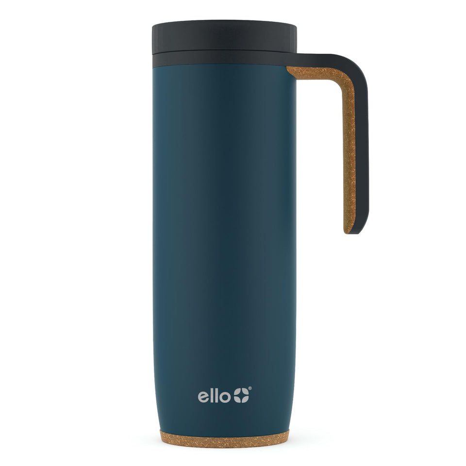 Ello Magnet 18oz travel mug with handle keeps beverages hot or cold on the go
