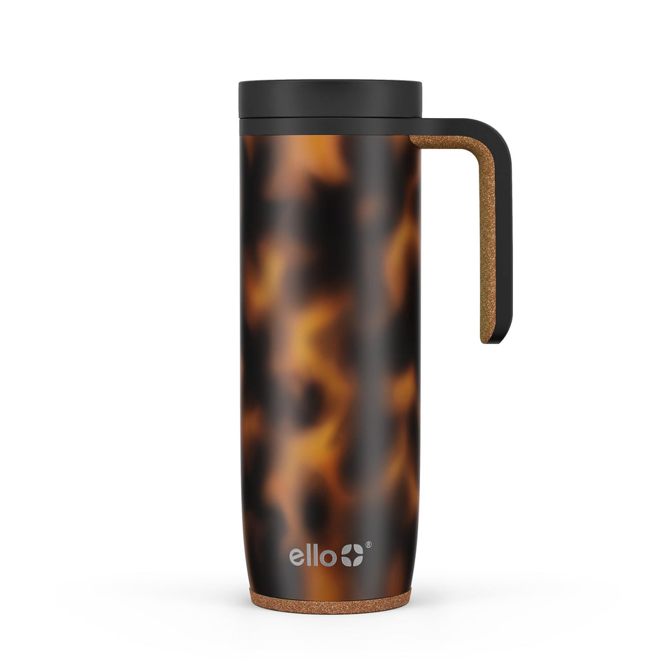 Ello Magnet 18oz travel mug with handle for on-the-go hot drinks.