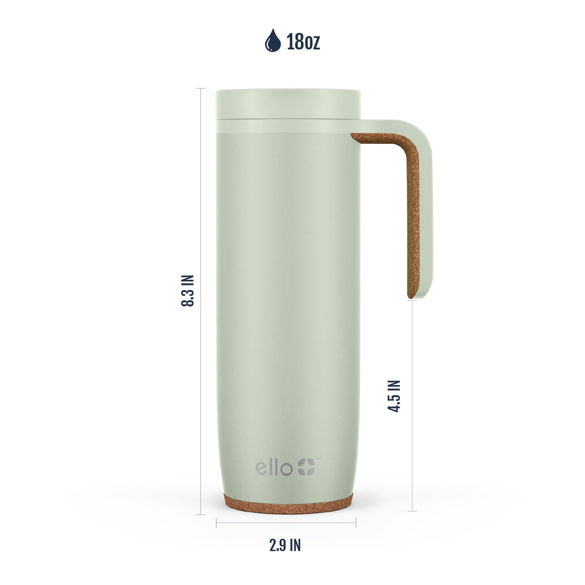 Ello Magnet ergonomic side handle provides a comfortable grip during use.