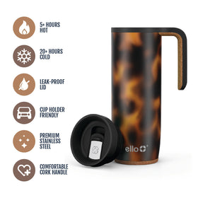 Ello Magnet vacuum-insulated stainless steel keeps beverages hot or cold.