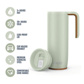 Ello Magnet vacuum insulated stainless steel keeps drinks cold or hot.