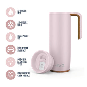 Vacuum insulated Ello Magnet stainless steel body preserves beverage temperature
