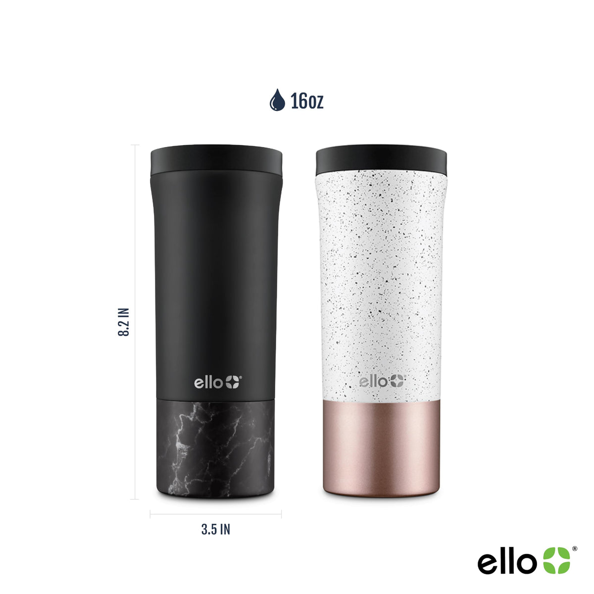 Ello Miri 16oz slider lid leak-proof, secure lid for travel.