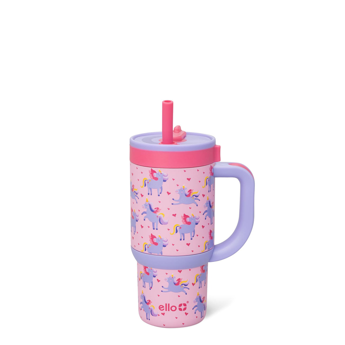 Ello Oasis 14oz toddler tumbler with handle and retracting straw for mess-free on-the-go sipping