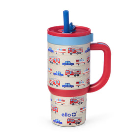 Ello Oasis 14oz tumbler with a compact, kid-friendly design for spill-free backpacks.