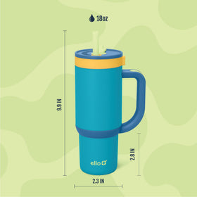 Ello Oasis Glacier in a backpack demonstrates spill-free reliability during school day.