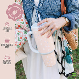 Ello Oasis keeps drinks cold for up to 23 hours during daily use.