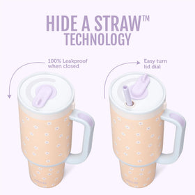 Ello Oasis retracting straw shows leakproof sipping and simple cleaning.