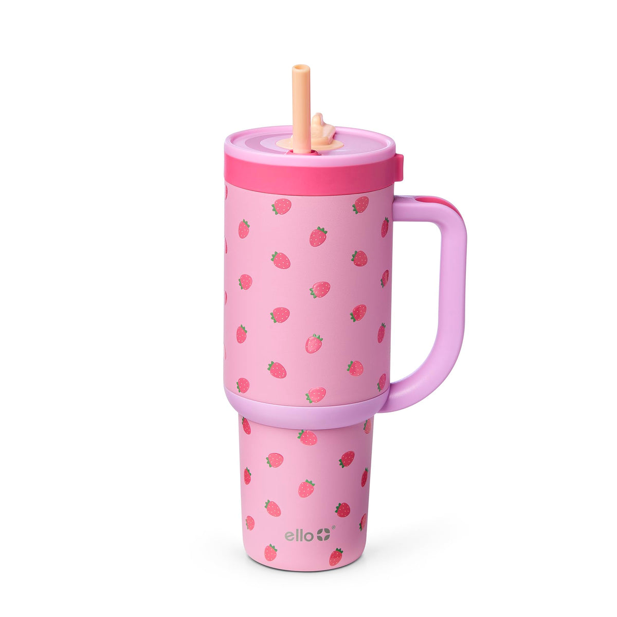 Ello Oasis 30oz tumbler with stainless steel body and retracting straw for on-the-go hydration.
