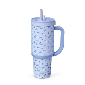 Ello Oasis 30oz tumbler in Blueberries keeps beverages cold on the go