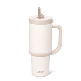 Ello Oasis 30 oz tumbler with handle shows leakproof design for on-the-go hydration.