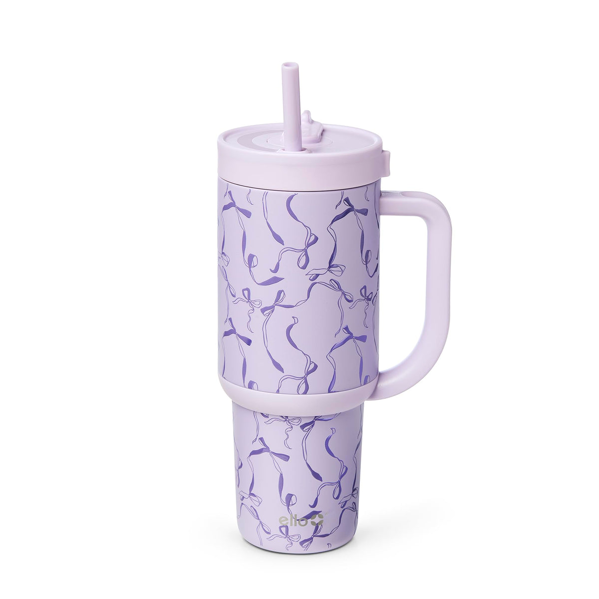Ello Oasis 30oz tumbler with retracting straw enables leak-free travel hydration.