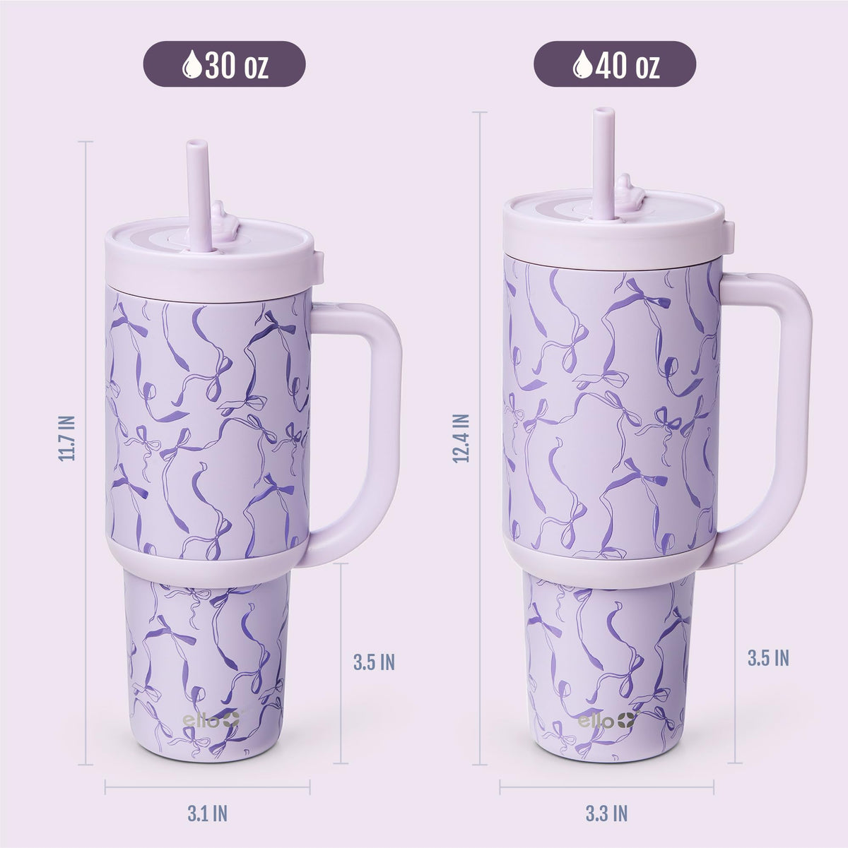 Ello Oasis 30oz travel-friendly design supports busy on-the-go hydration.
