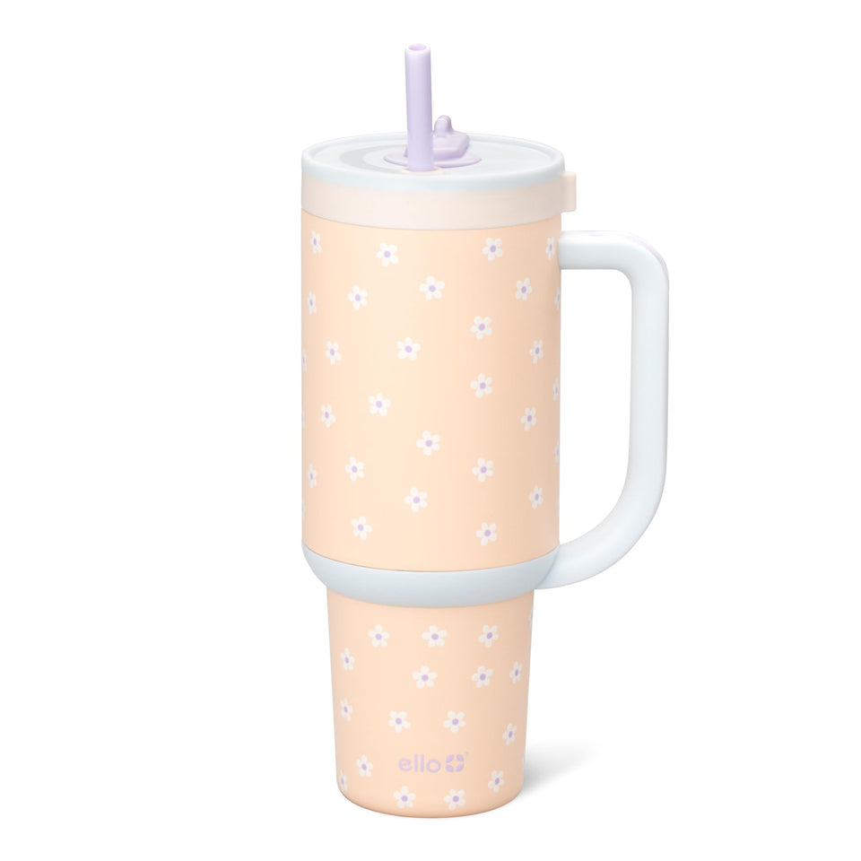Ello Oasis 40 oz tumbler with handle for on the go and spill-free transport