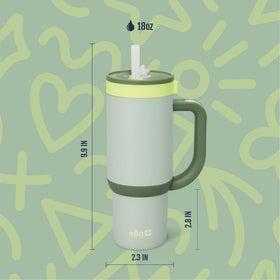 Ello Oasis avocado color kids tumbler for daily hydration in style.