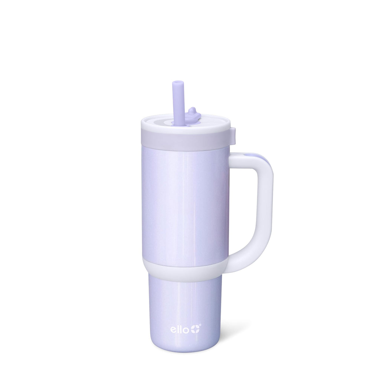Ello Oasis closeup of retracting straw lid shows quick-access, mess-free sipping.