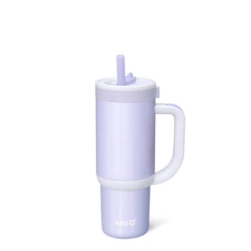 Ello Oasis closeup of retracting straw lid shows quick-access, mess-free sipping.