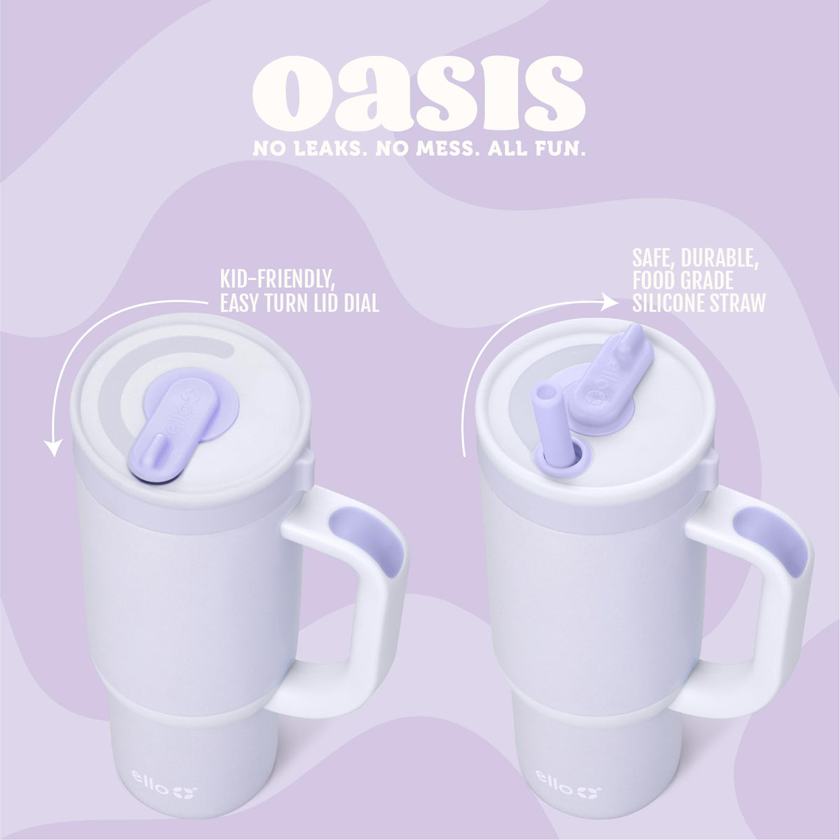 Ello Oasis keeps drinks cold up to 14 hours.