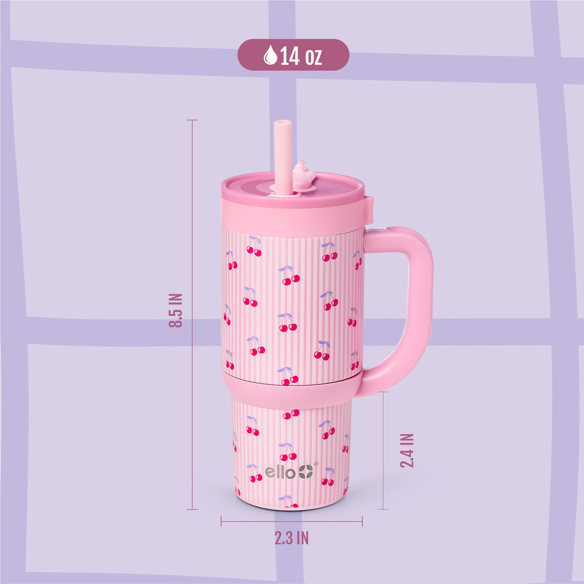 Ello Oasis cup holder-friendly base for car seats and bags.