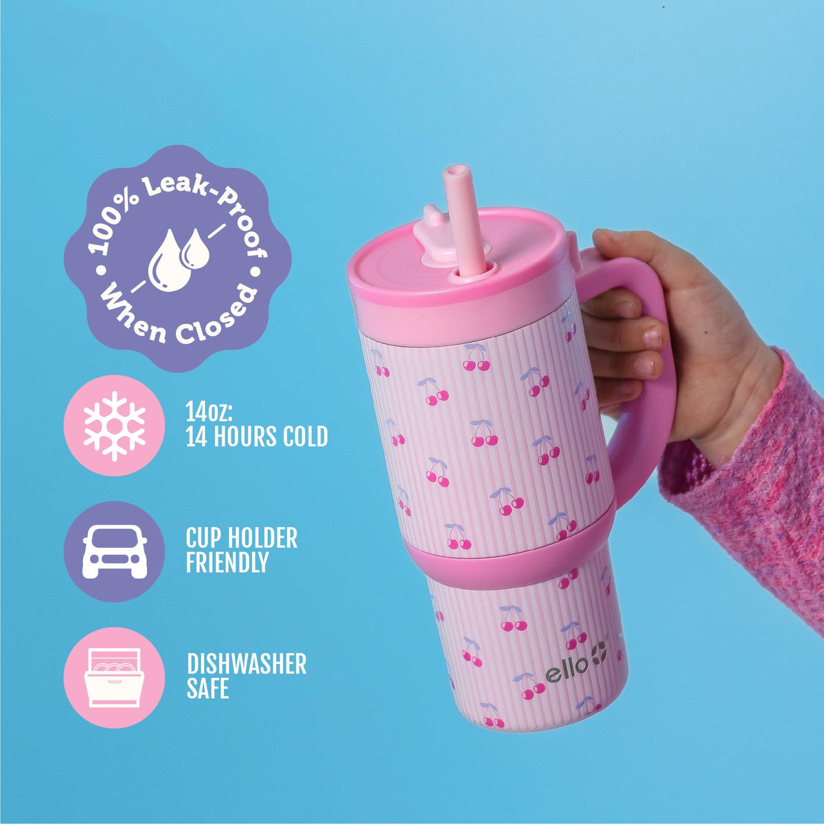 Ello Oasis dishwasher-safe, BPA-free design for easy cleanup.