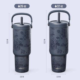 Ello Oasis Go+ 26oz tumbler hides the straw for a clean lid after sipping.