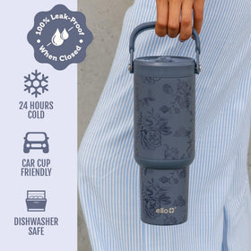 Ello Oasis Go+ 26oz tumbler is 100% leakproof to protect bags and surfaces.