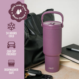 Ello Oasis Go+ double-wall insulation preserves cold drinks for hours.