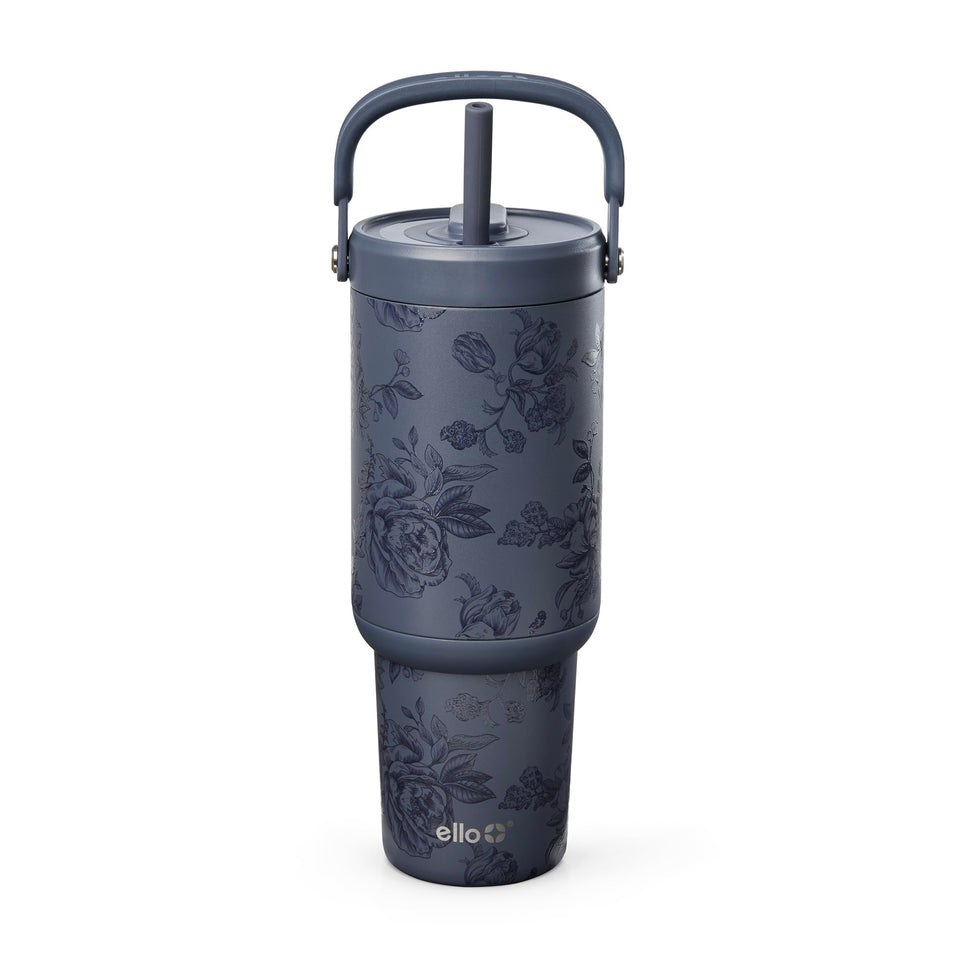 Ello Oasis Go+ 32oz tumbler with top handle for easy carrying on the go.