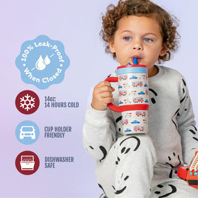 Ello Oasis hide-a-straw technology keeps drinks clean during adventures.