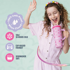 Ello Oasis leakproof lid ensures a clean sipping surface.