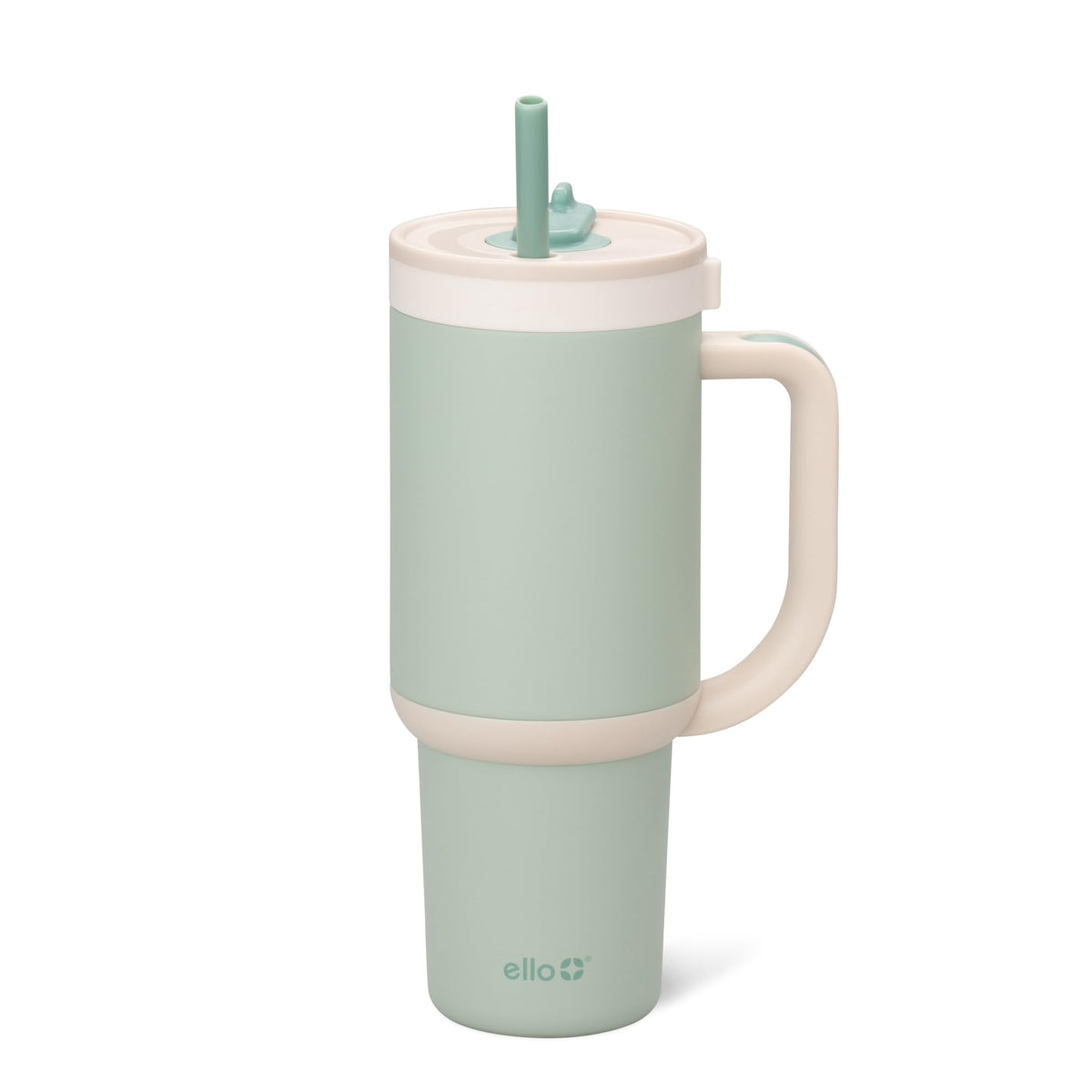 Ello Oasis leakproof lid shows spill-free travel with the bottle.
