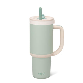 Ello Oasis leakproof lid shows spill-free travel with the bottle.