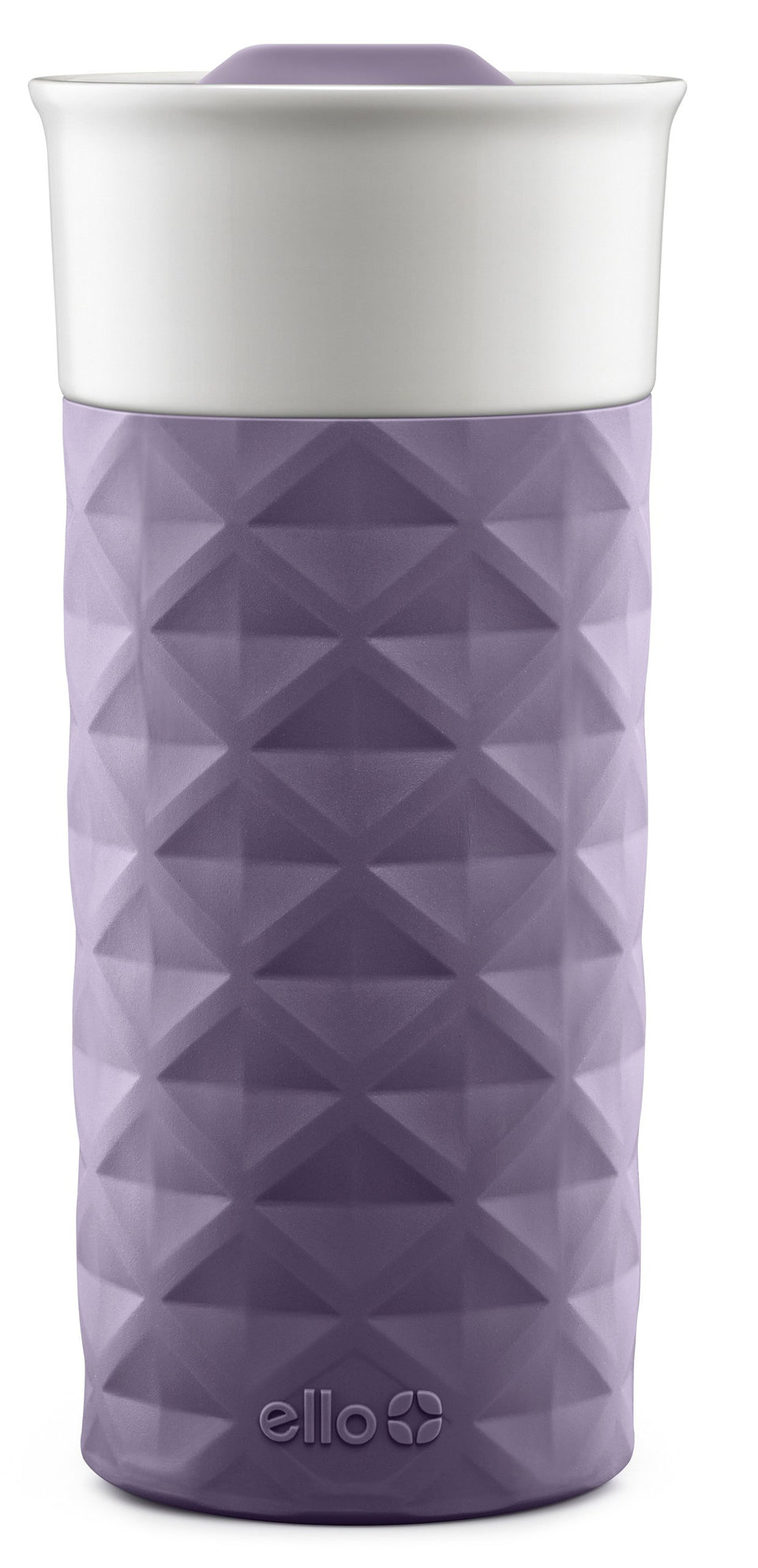 Ello Ogden 16oz ceramic travel mug body keeps drinks warm and flavorful on the go.