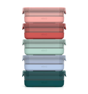 Ello plastic 3.7-cup meal prep container in melon with silicone boot for added durability
