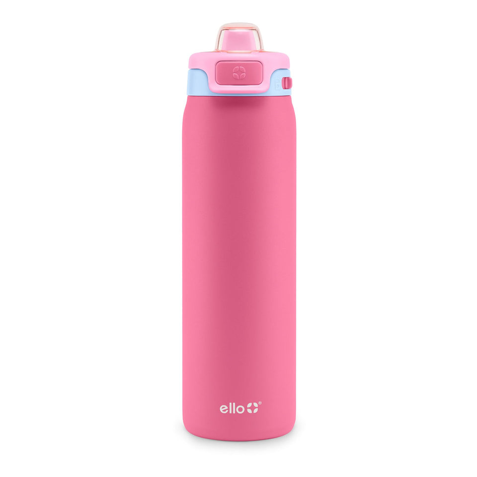 Ello Pop & Fill 22oz bottle with quick-fill lid for fast refills on the go.