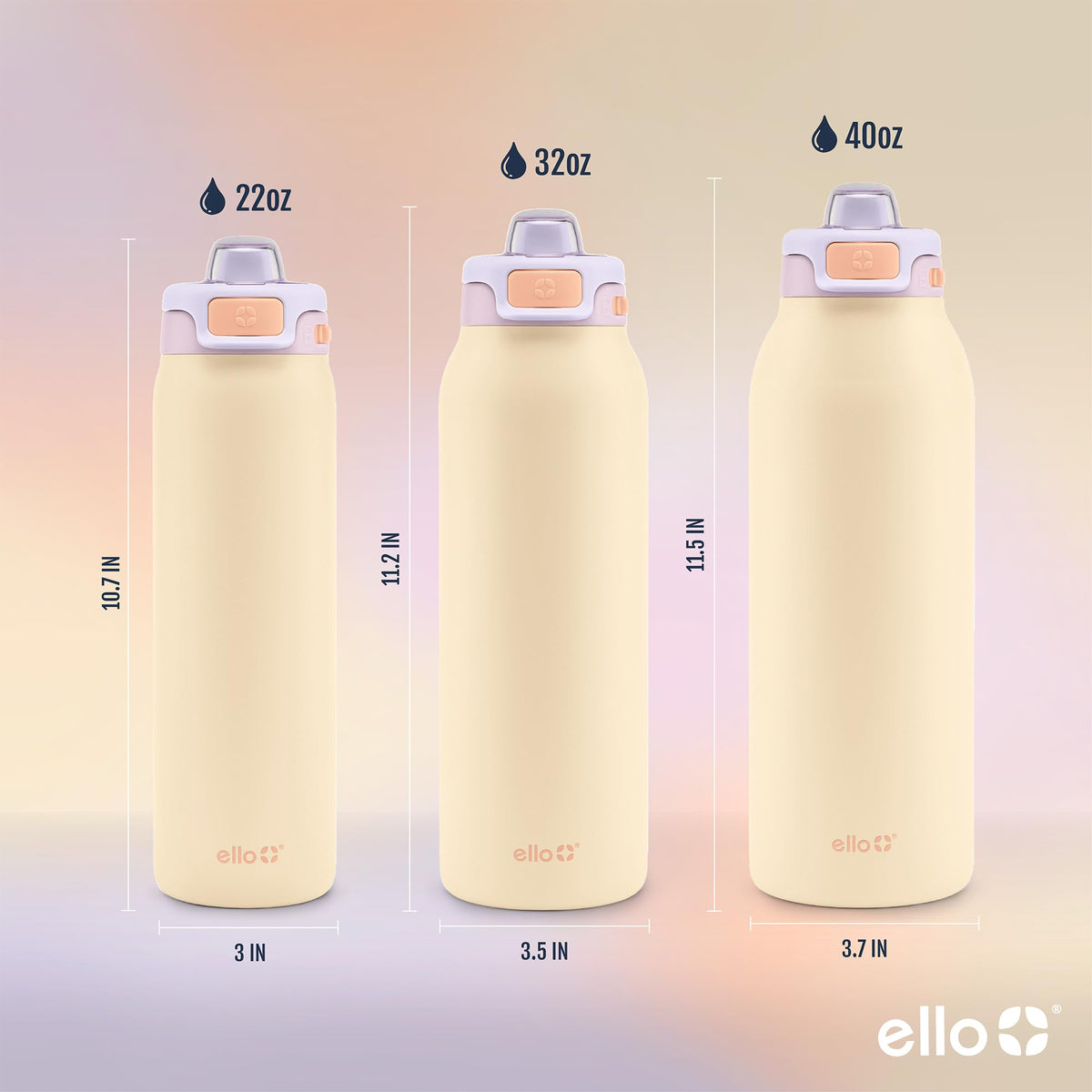 Ello Pop & Fill 22oz bottle silicone spout for comfortable, spill-free sipping.
