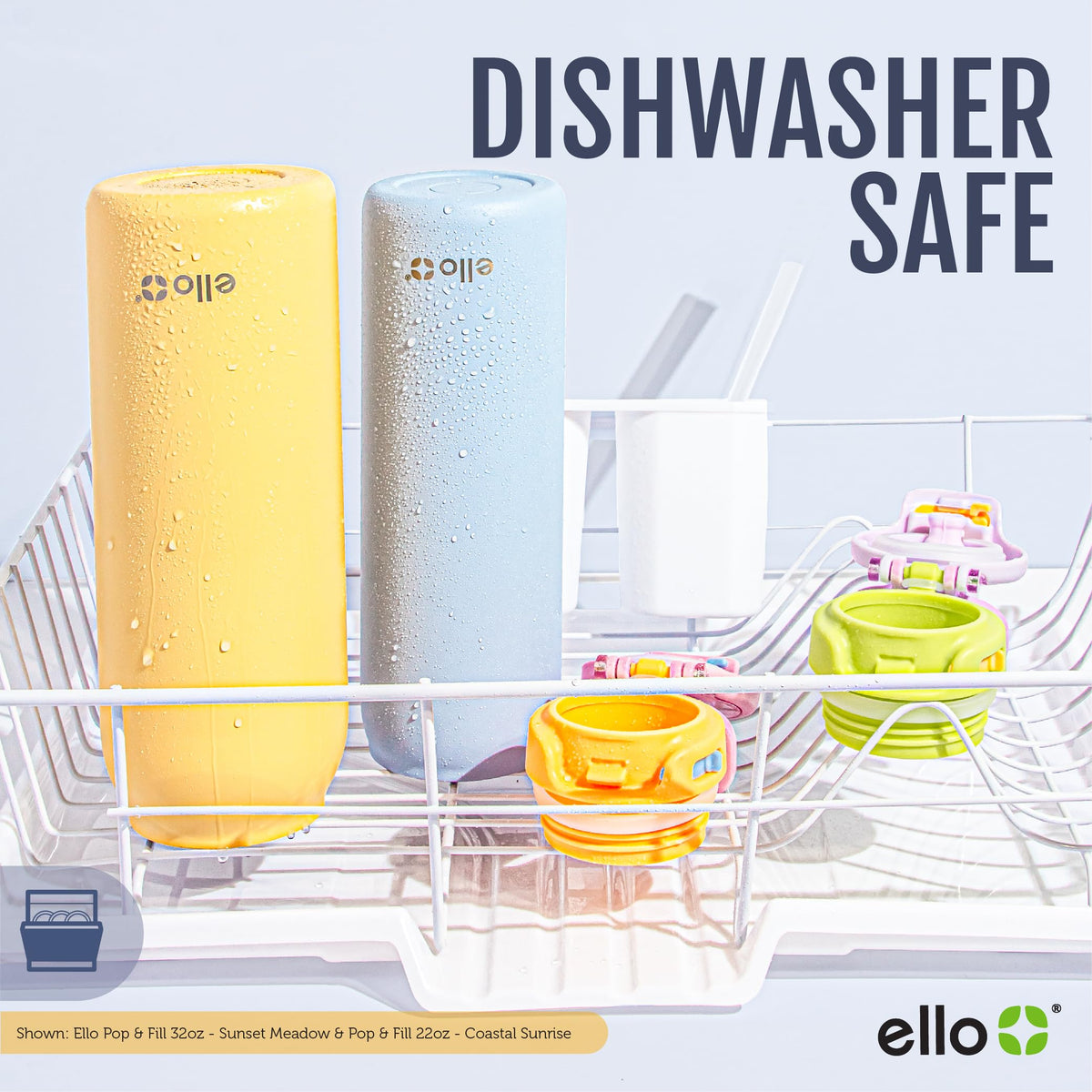 Ello Pop & Fill bottle highlights silicone spout and interior straw
