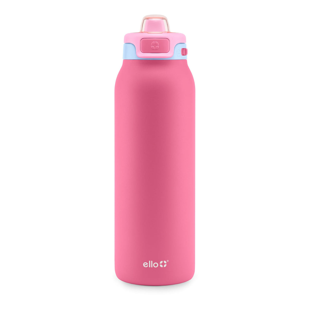 Ello Pop & Fill 32oz bottle in cherry breeze keeps beverages cold on commutes