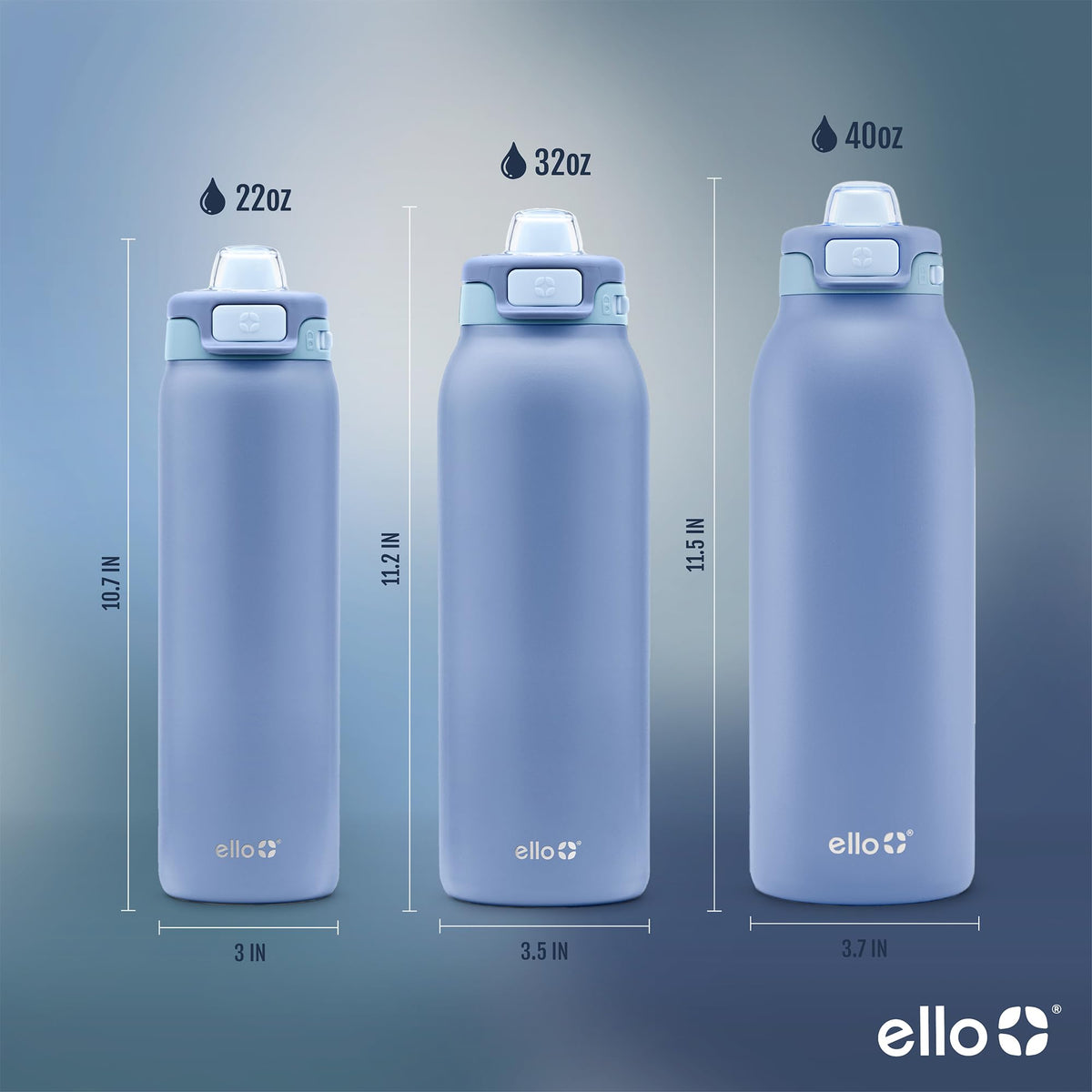 Ello Pop and Fill bottle internal straw for sipping or chugs.