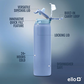 Ello Pop and Fill bottle with leak-proof seal for carefree transport.