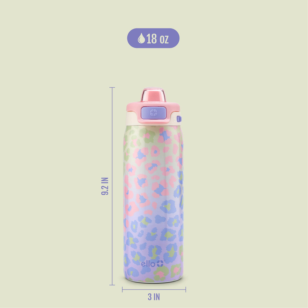 Ello Pop and Fill BPA-free bottle in bright colors for daily use.