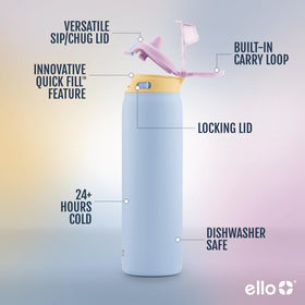 Ello Pop & Fill dual sip and chug design supports flexible hydration.