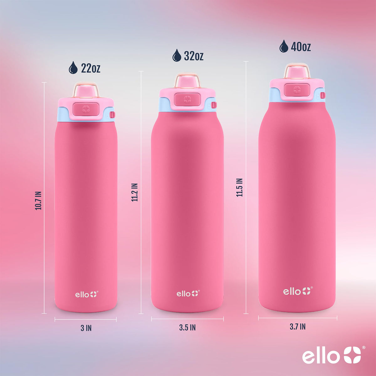 Ello Pop & Fill 32oz bottle with carry loop for travel