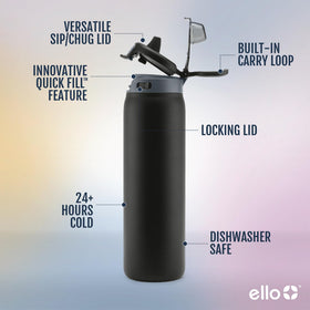 Ello Pop & Fill leak-proof seal keeps contents secure during travel.