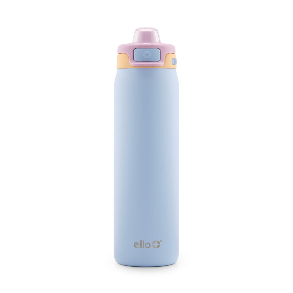 Ello Pop and Fill bottle with quick-fill lid for fast refills on busy days