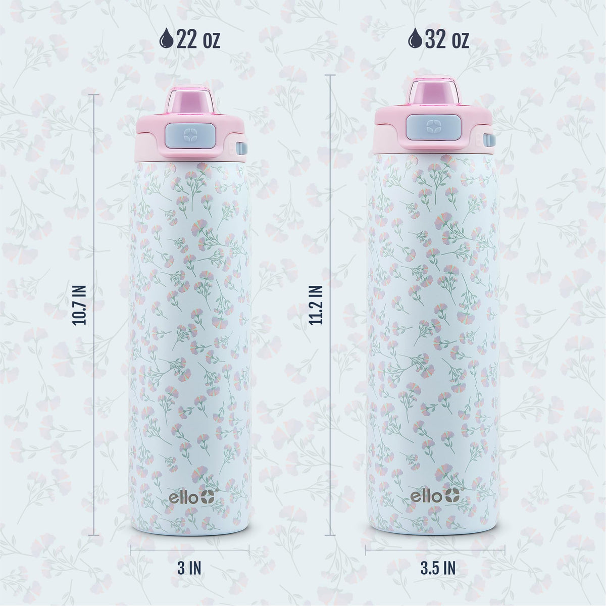 Ello Pop & Fill stainless-steel construction for durable hydration.