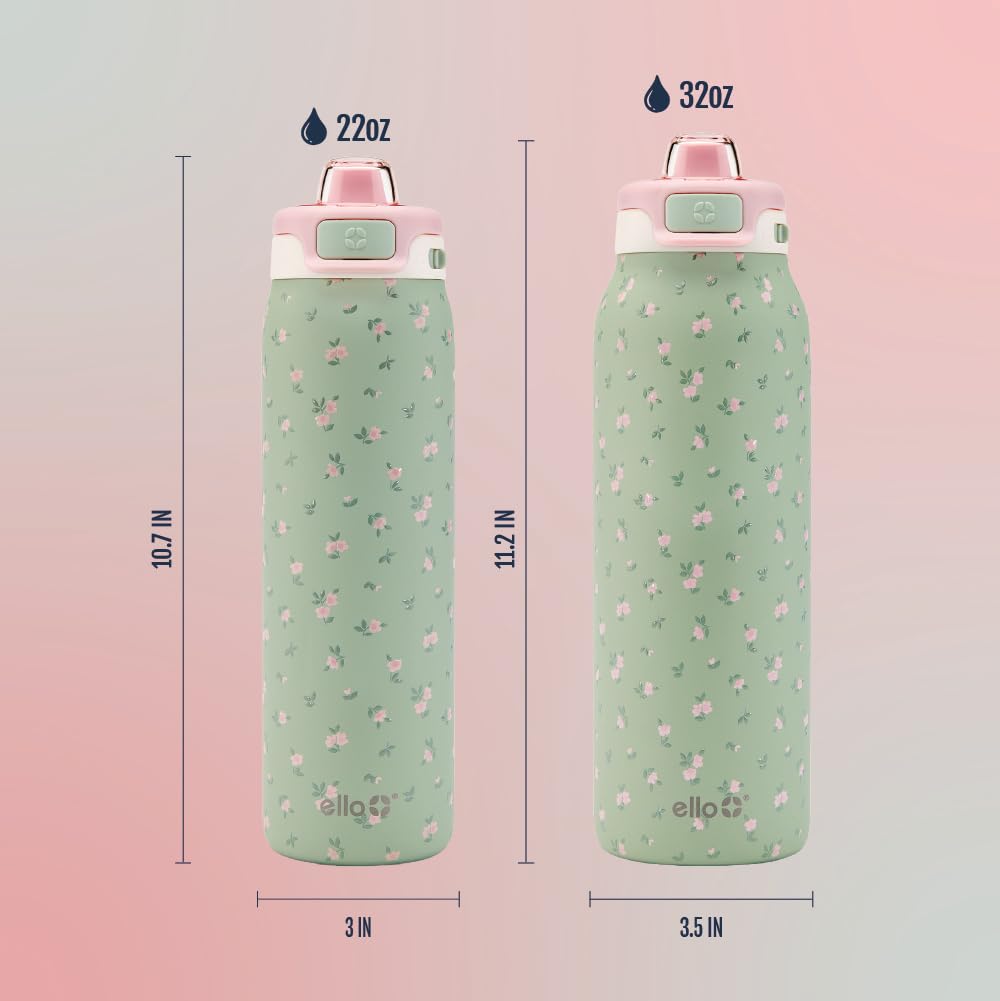 Ello Pop & Fill bottle featuring straw and spout for sipping or chugging.